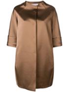Gianluca Capannolo Oversized Cropped Sleeve Coat - Neutrals
