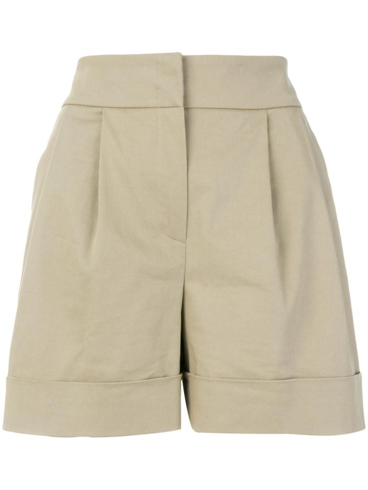 Alberta Ferretti High-waisted Wide Shorts - Nude & Neutrals