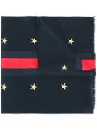 Gucci Wool And Cashmere Stars And Stripe Scarf - Blue
