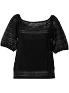 Blumarine - Knitted Top - Women - Cotton/polyester/polyimide - 46, Black, Cotton/polyester/polyimide