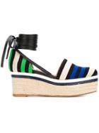 Lanvin Striped Wedge Espadrilles