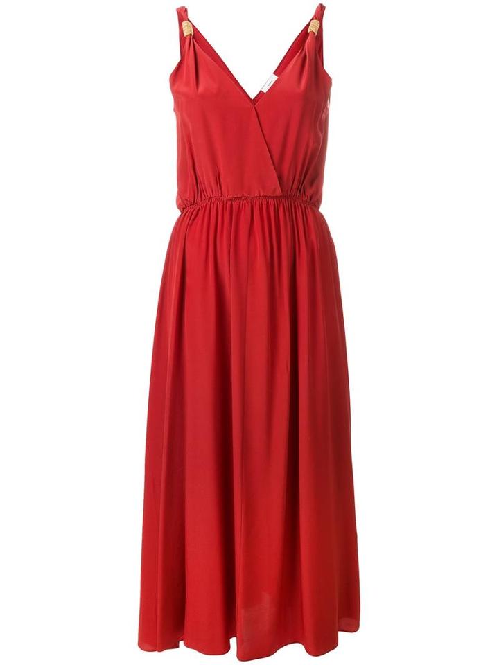 Forte Forte Wrap Front Maxi Dress, Women's, Size: I, Red, Silk