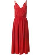 Forte Forte Wrap Front Maxi Dress, Women's, Size: I, Red, Silk