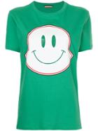 Moncler Smiley Face Maxi Logo Print T-shirt - Green