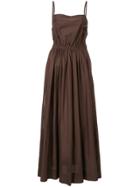 Matteau Gathered Long Dress - Brown