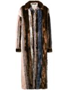 Y / Project Oversized Faux Fur Paneled Coat - Nude & Neutrals