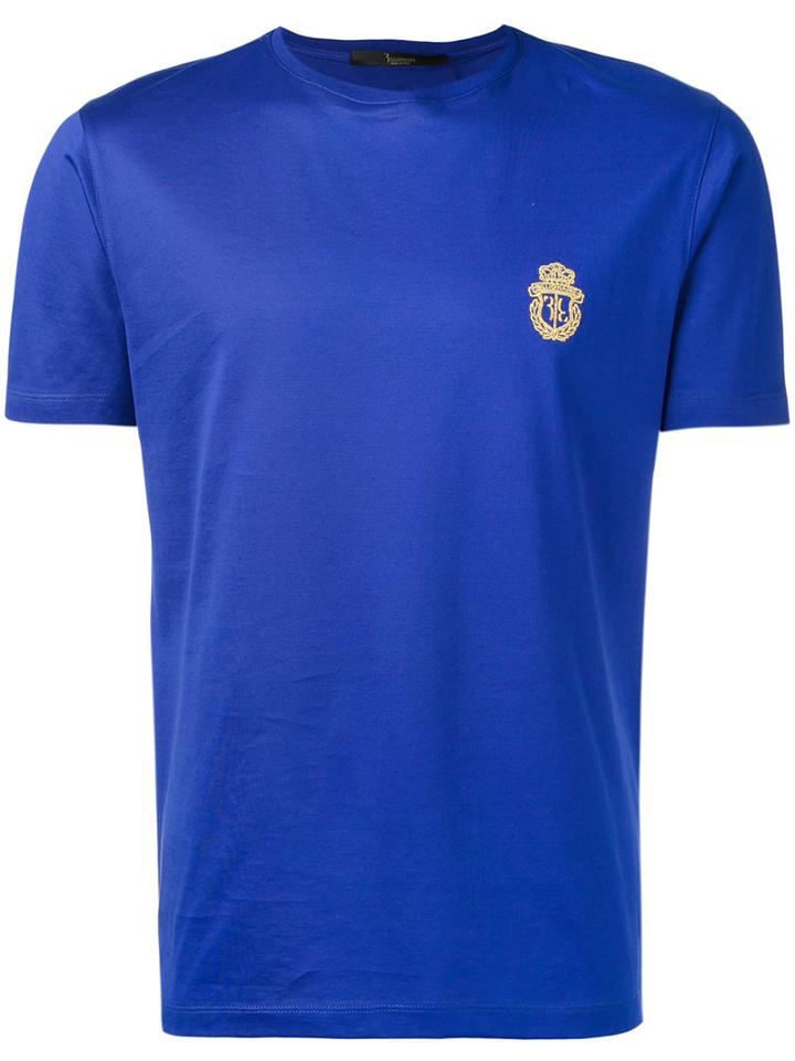 Billionaire - Embroidered Logo T-shirt - Men - Cotton - S, Blue, Cotton