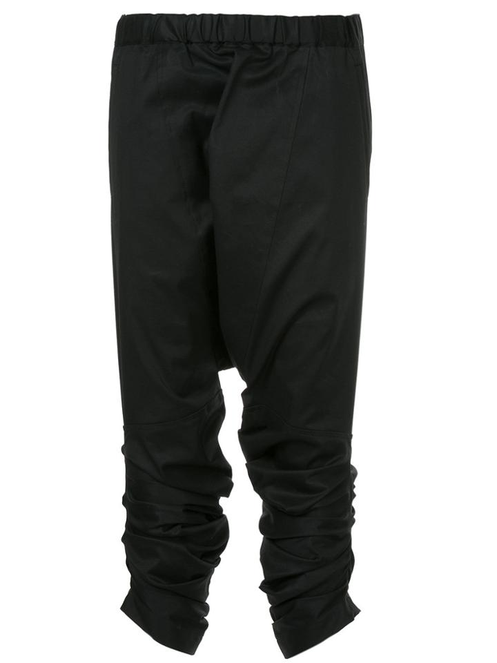 Comme Des Garçons Vintage Twisted Leg Drop-crotch Trousers - Black