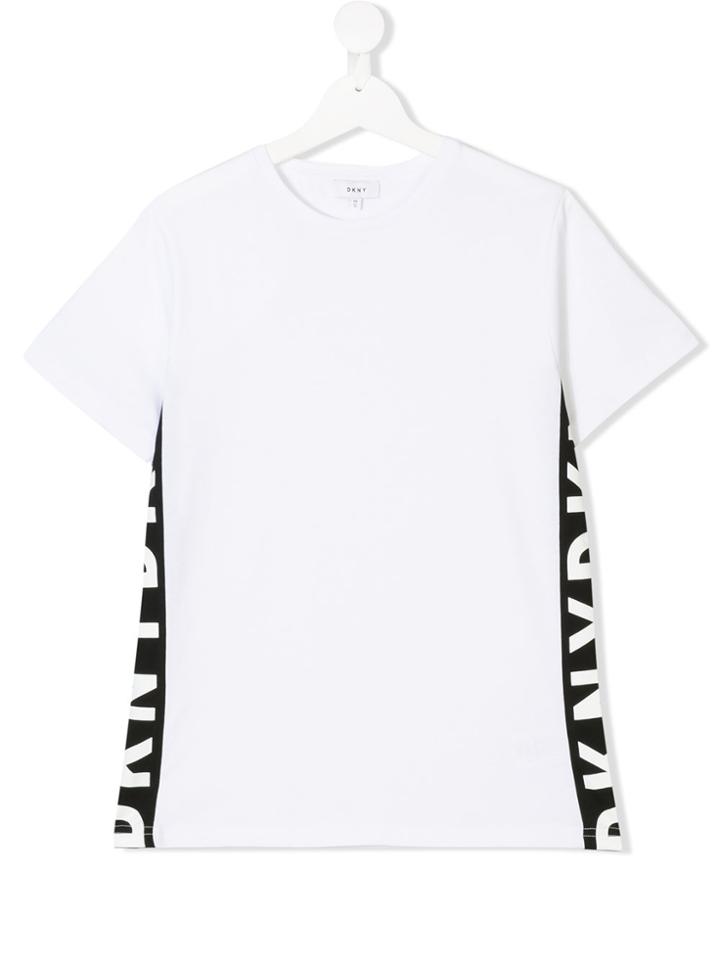 Dkny Kids Side Panel T-shirt - White