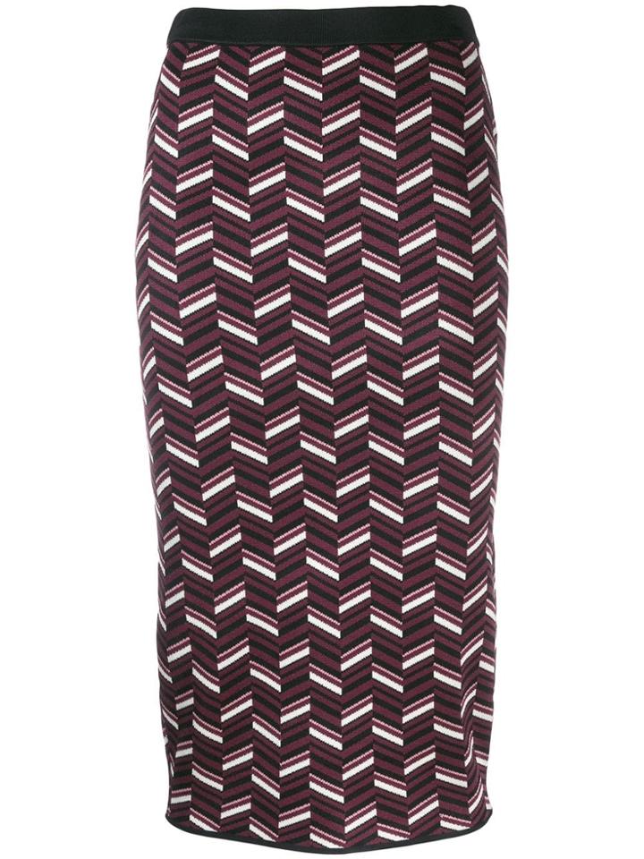 Michael Michael Kors Patterned Knit Pencil Skirt - Red