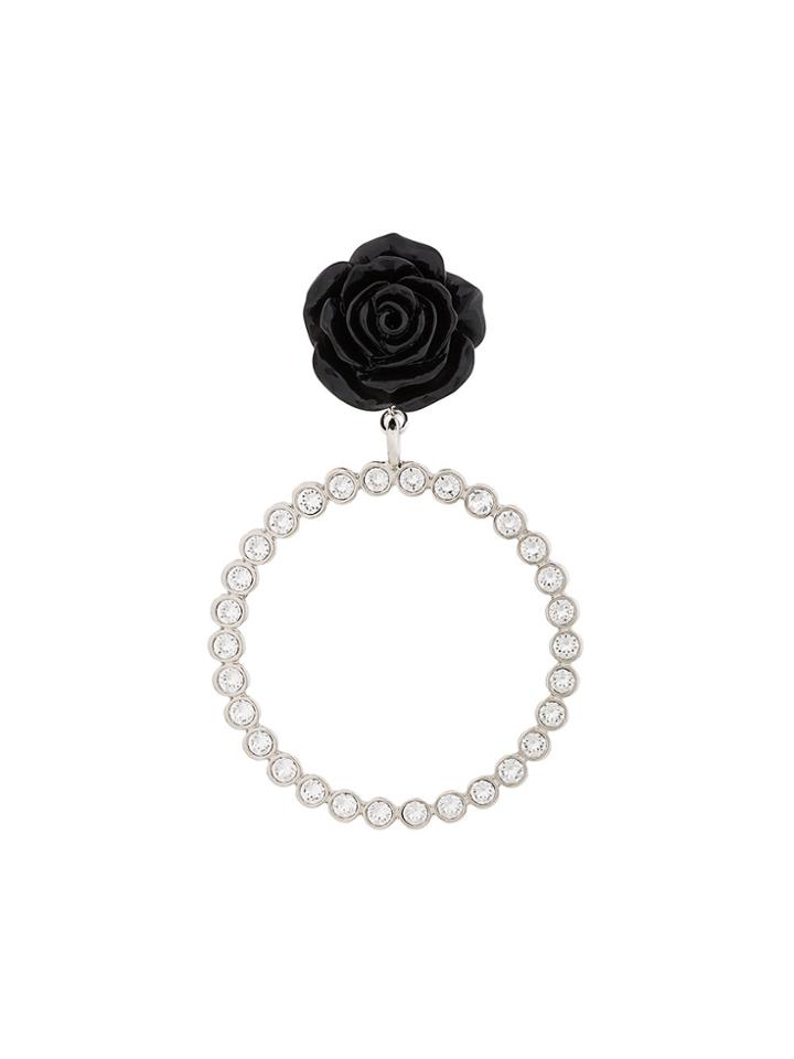 G.v.g.v. Rose Drop Rhinestone Hoops - Black
