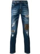 Entre Amis Distressed Slim-fit Jeans - Blue