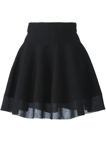 Piccione. Piccione Pleated Flared Skirt, Women's, Size: 40, Black, Silk/polyester/viscose