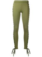 Fenty X Puma - Boxing And Bomber Lacing Tights - Women - Nylon/spandex/elastane/viscose - Xxs, Green, Nylon/spandex/elastane/viscose