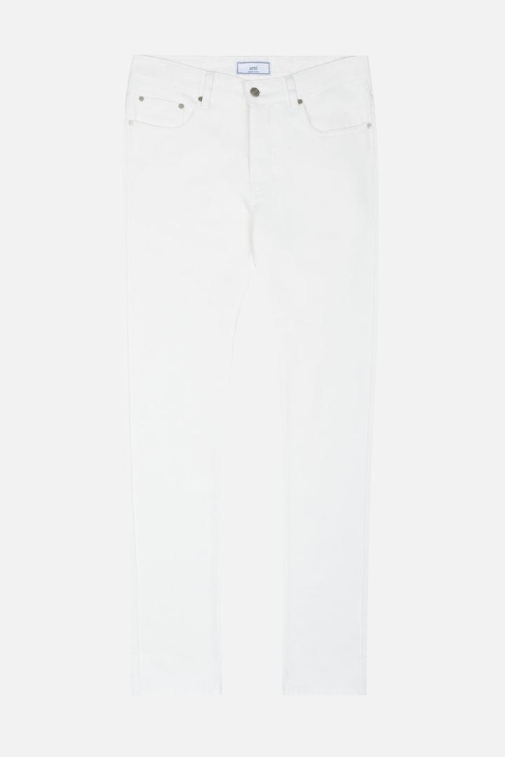 Ami Alexandre Mattiussi Ami Fit Jeans, Men's, Size: 32, White, Cotton