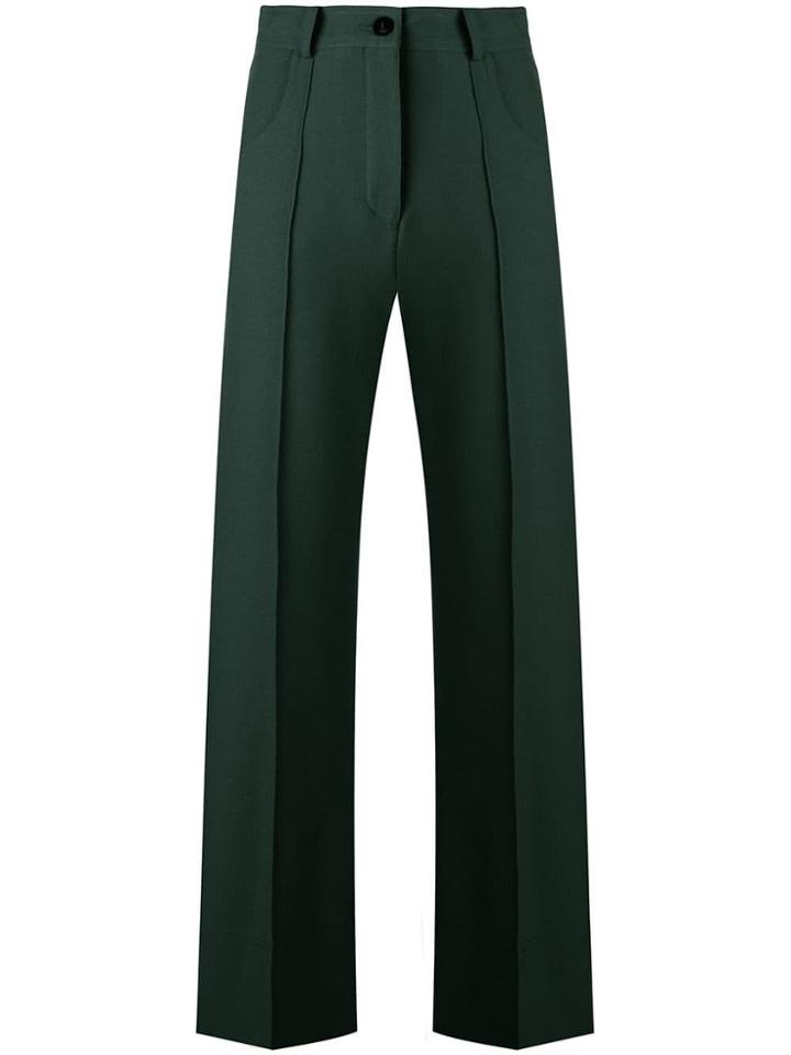 Roberto Collina Cropped Flared Trousers - Green