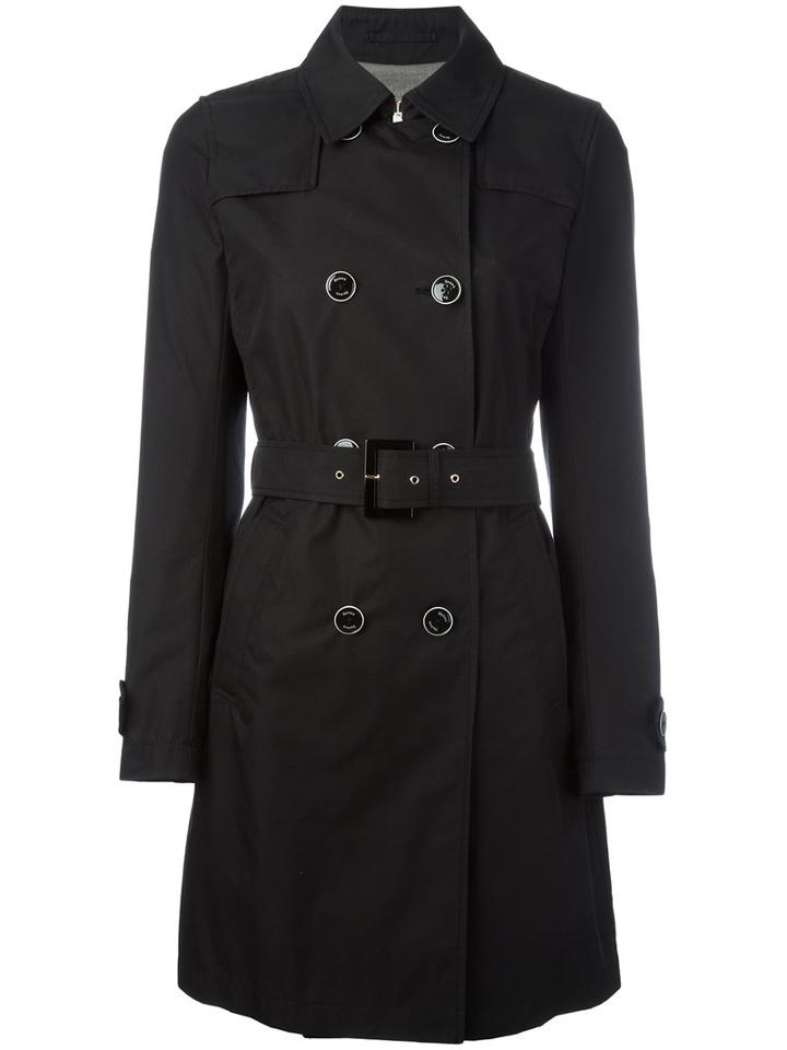 Herno Belted Trench Coat, Women's, Size: 46, Black, Cotton/polyimide/polyester