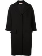 Marni Crepe Double Face Coat, Women's, Size: 42, Black, Cotton/viscose/virgin Wool