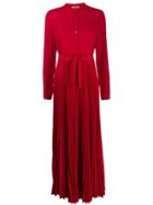 Twin-set Pleated Maxi Dress - Red