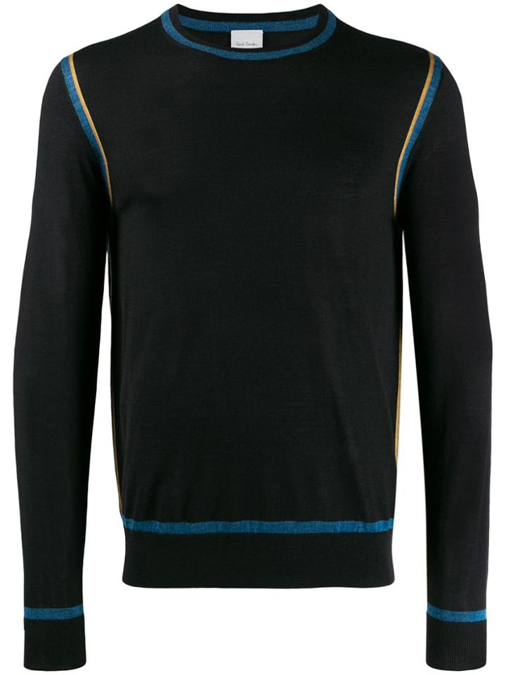 Paul Smith Stripe Trim Knitted Jumper - Black