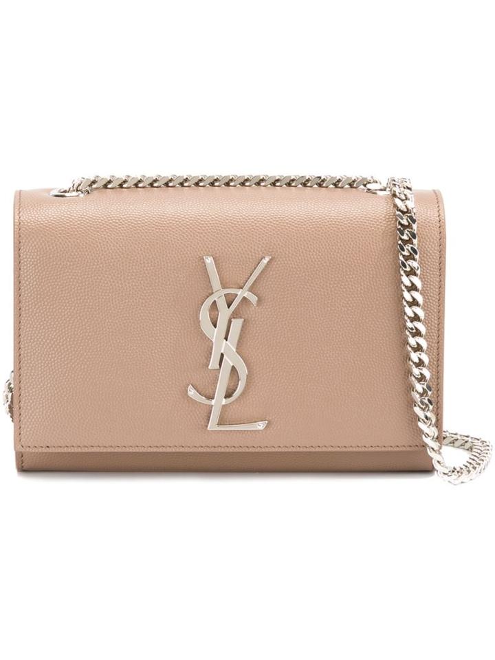 Saint Laurent Small 'monogram' Satchel Bag, Women's, Nude/neutrals