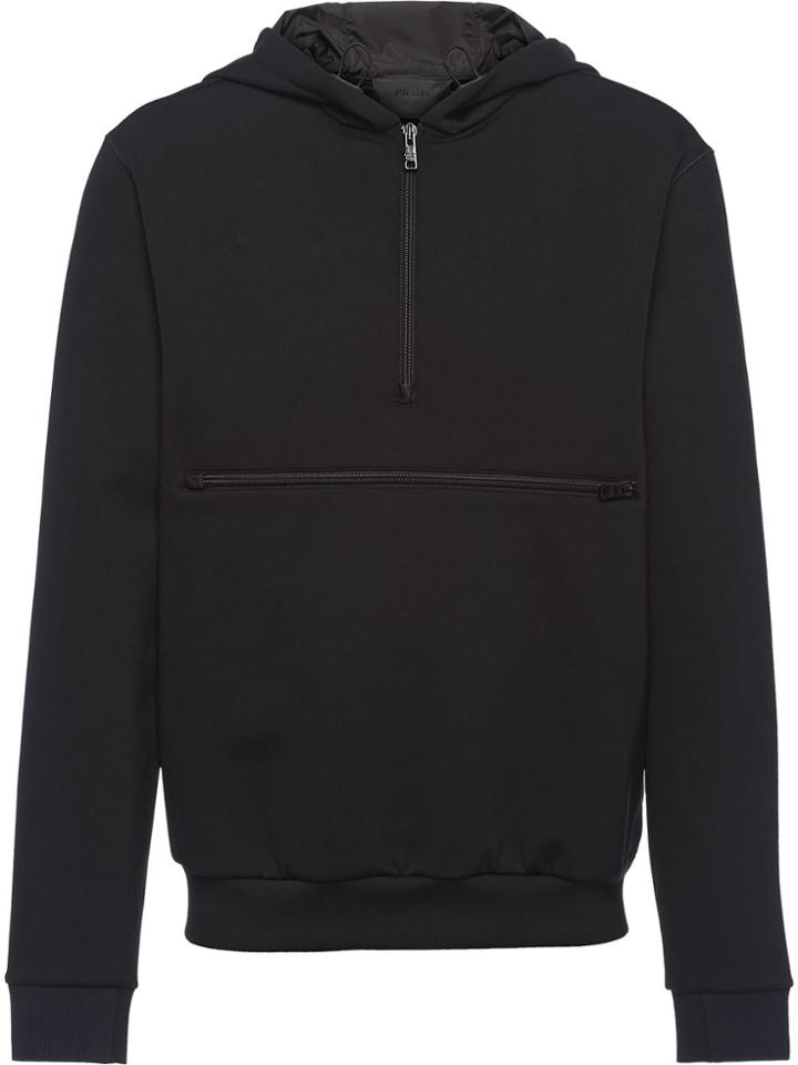 Prada Techincal Fleece Hoodie - Black