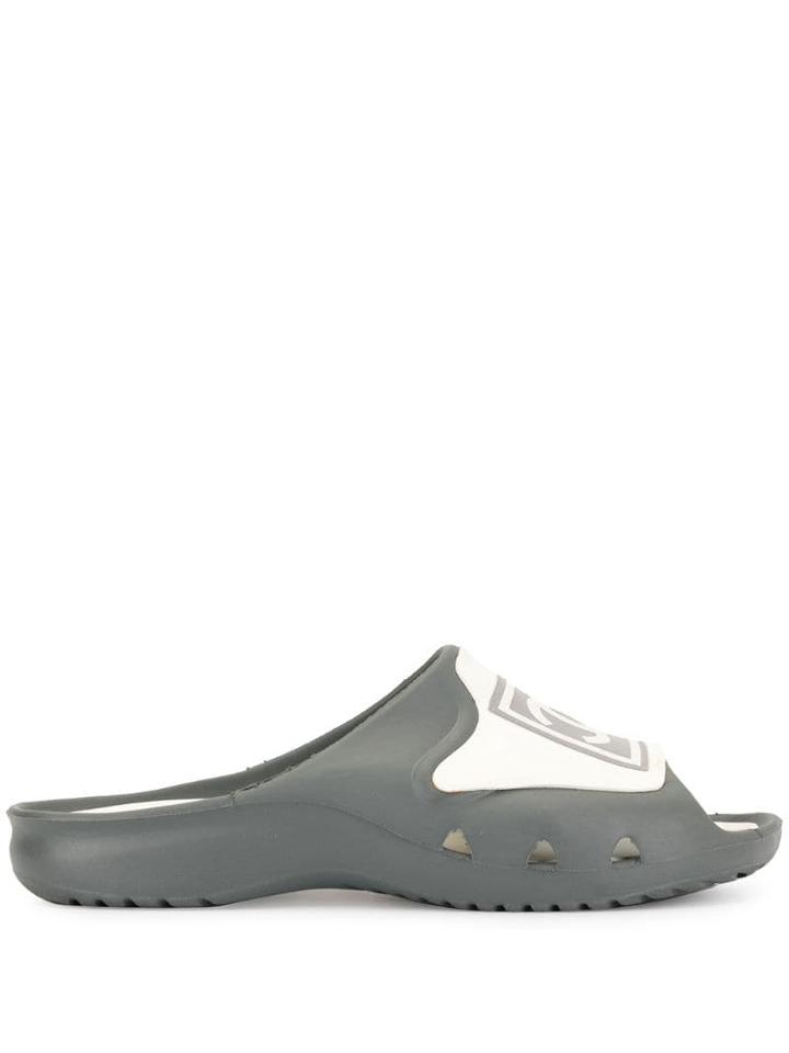 Chanel Pre-owned Logo Patch Slides - Grey