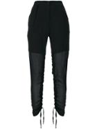 Lost & Found Ria Dunn Ruched Sides Tie Cuff Trousers - Black