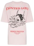 Heron Preston Oversized Tainted Love Print Cotton T Shirt - Pink