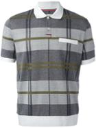 Moncler Gamme Bleu Checked Polo Shirt, Men's, Size: Large, Grey, Cotton