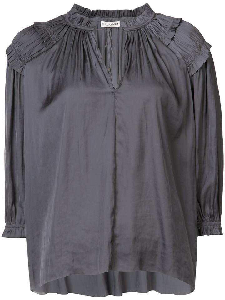 Ulla Johnson - Amaya Blouse - Women - Polyester - 10, Blue, Polyester