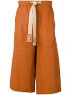 Loewe - Wide-leg Shorts - Men - Cotton/lamb Skin - S, Yellow/orange, Cotton/lamb Skin