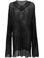 Ann Demeulemeester Ribbed Long-line Sweater - Black