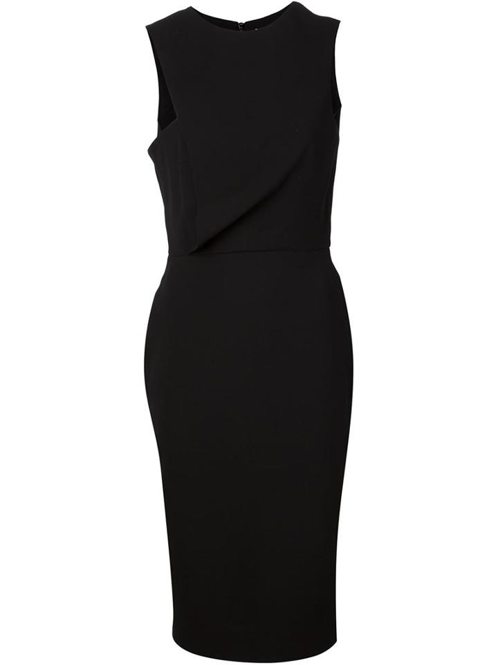 Victoria Beckham Drape Detail Fitted Dress