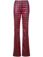 Dvf Diane Von Furstenberg Grove Check Pleat Front Trousers - Red
