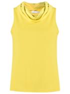 Lygia & Nanny Fitted Sleeveless Blouse, Women's, Size: 46, Yellow/orange, Cotton/spandex/elastane