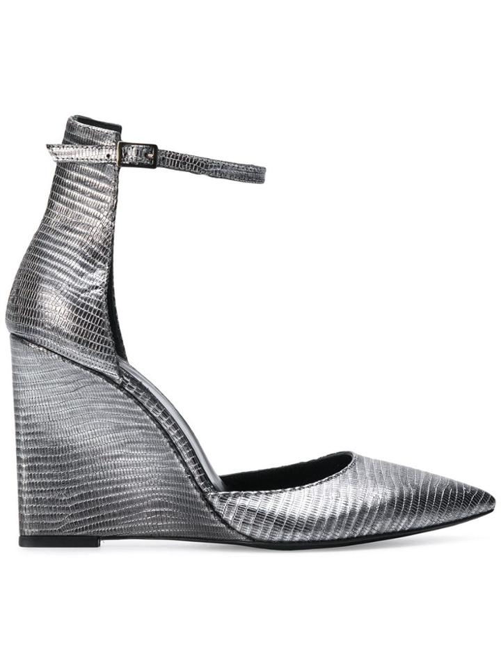 Just Cavalli Metallic Pointed Wedges - Grey