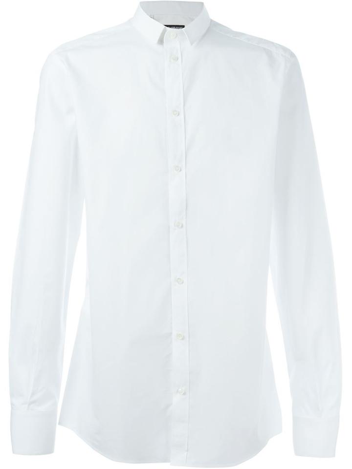 Dolce & Gabbana Classic Formal Shirt, Men's, Size: 43, White, Cotton