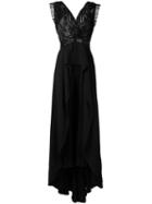 Zuhair Murad - Sequined V-neck Dress - Women - Silk/polyamide - 8, Black, Silk/polyamide