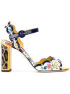 Dolce & Gabbana Keira Majolica And Leopard Print Sandals - Multicolour