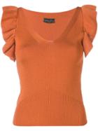 Roberto Collina Ruched Knit Top - Orange