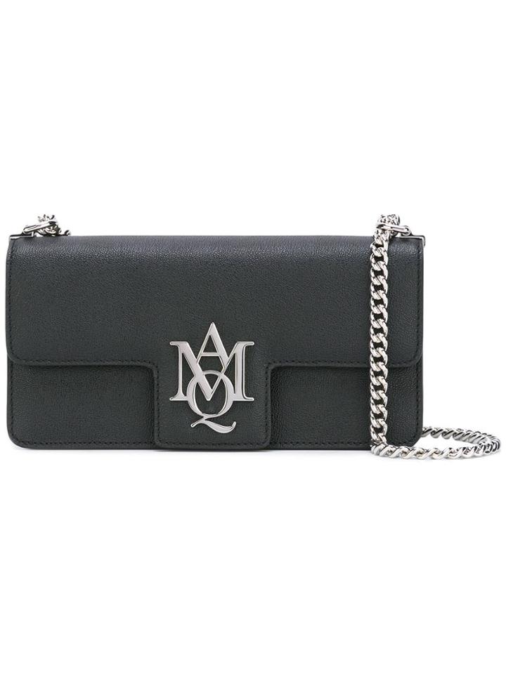 Alexander Mcqueen 'insignia' Clutch Satchel - Black