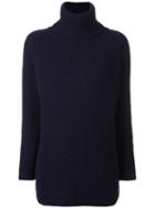 Woolrich Ribbed Roll Neck Jumper, Women's, Size: Medium, Blue, Wool/mohair/polyamide/viscose