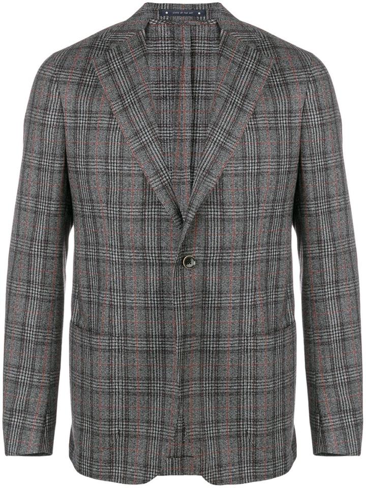 Bagnoli Sartoria Napoli Checked Tailored Blazer - Grey