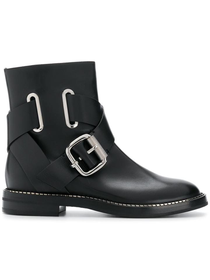 Casadei Buckled Cross-strap Ankle Boots - Black