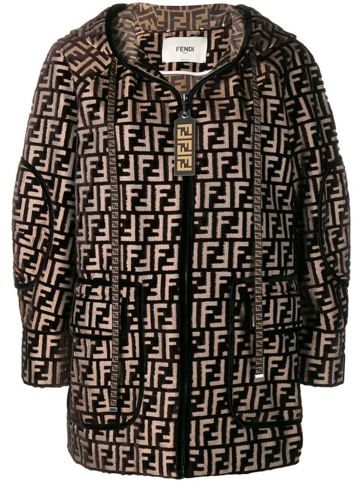 Fendi Ff Motif Hooded Jacket - Black