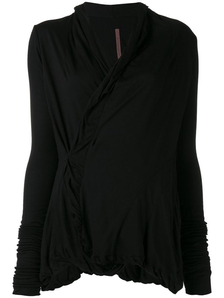 Rick Owens Lilies - Crossed Fastening Cardigan - Women - Cotton/polyamide/viscose - 42, Black, Cotton/polyamide/viscose