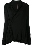 Rick Owens Lilies - Crossed Fastening Cardigan - Women - Cotton/polyamide/viscose - 42, Black, Cotton/polyamide/viscose