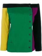 Versace Vintage Colourblock Off-shoulders Jacket - Pink & Purple