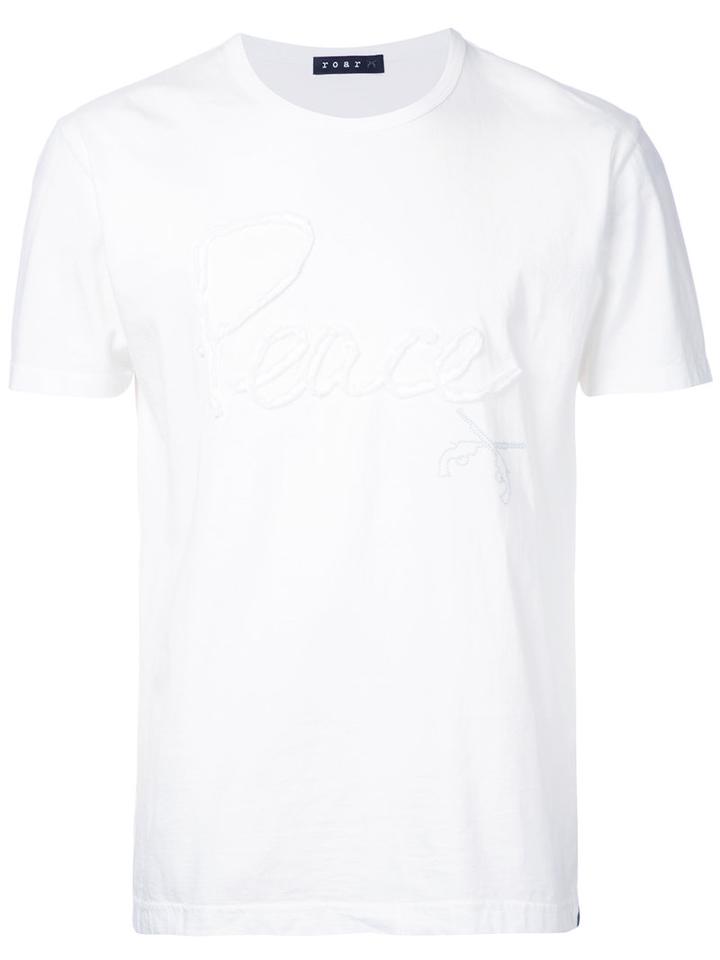 Roar Peace Detail T-shirt, Men's, Size: Ii, White, Cotton